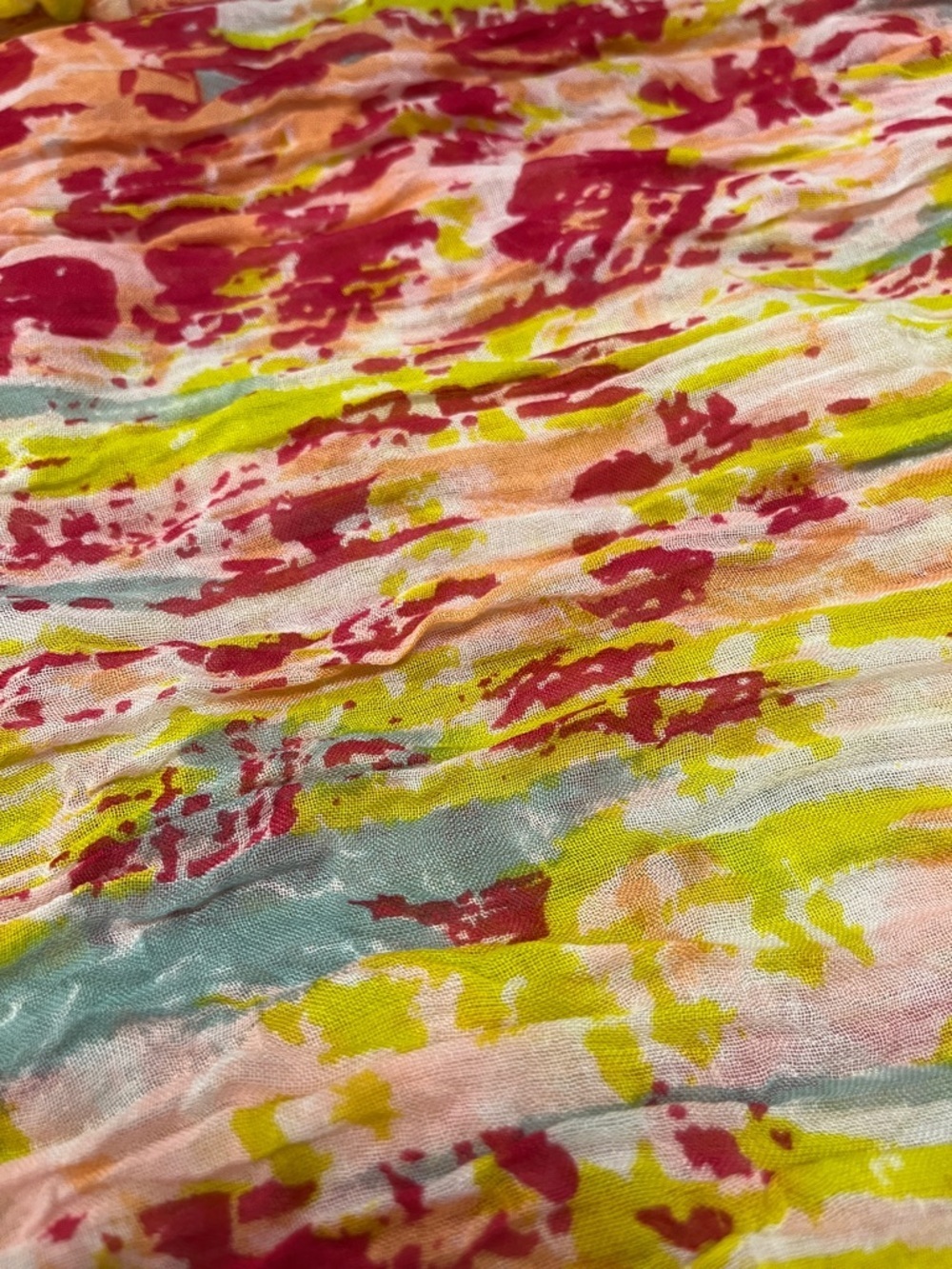 lulla Collection by Bindya Women's Multicolor Floral Scarf - Pink & Orange - Picture 7 of 8